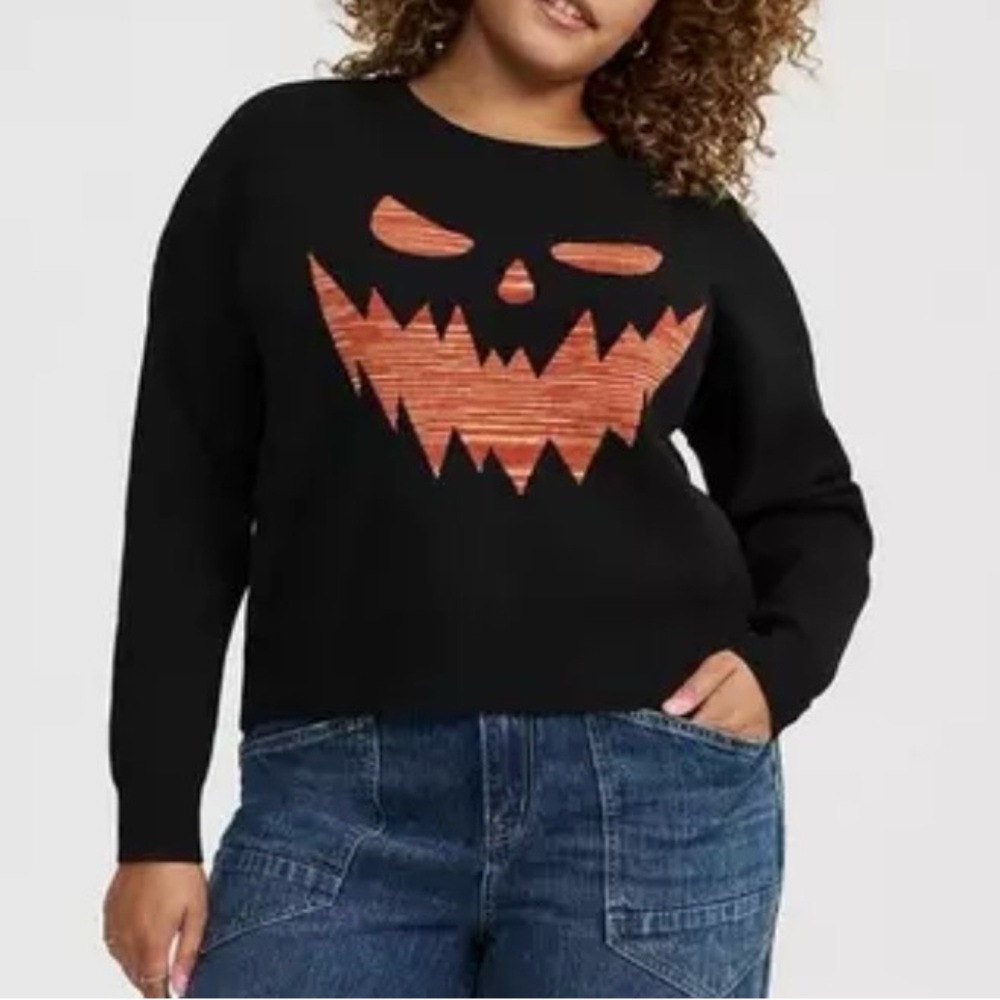 Torrid Black and Orange Halloween Sweater